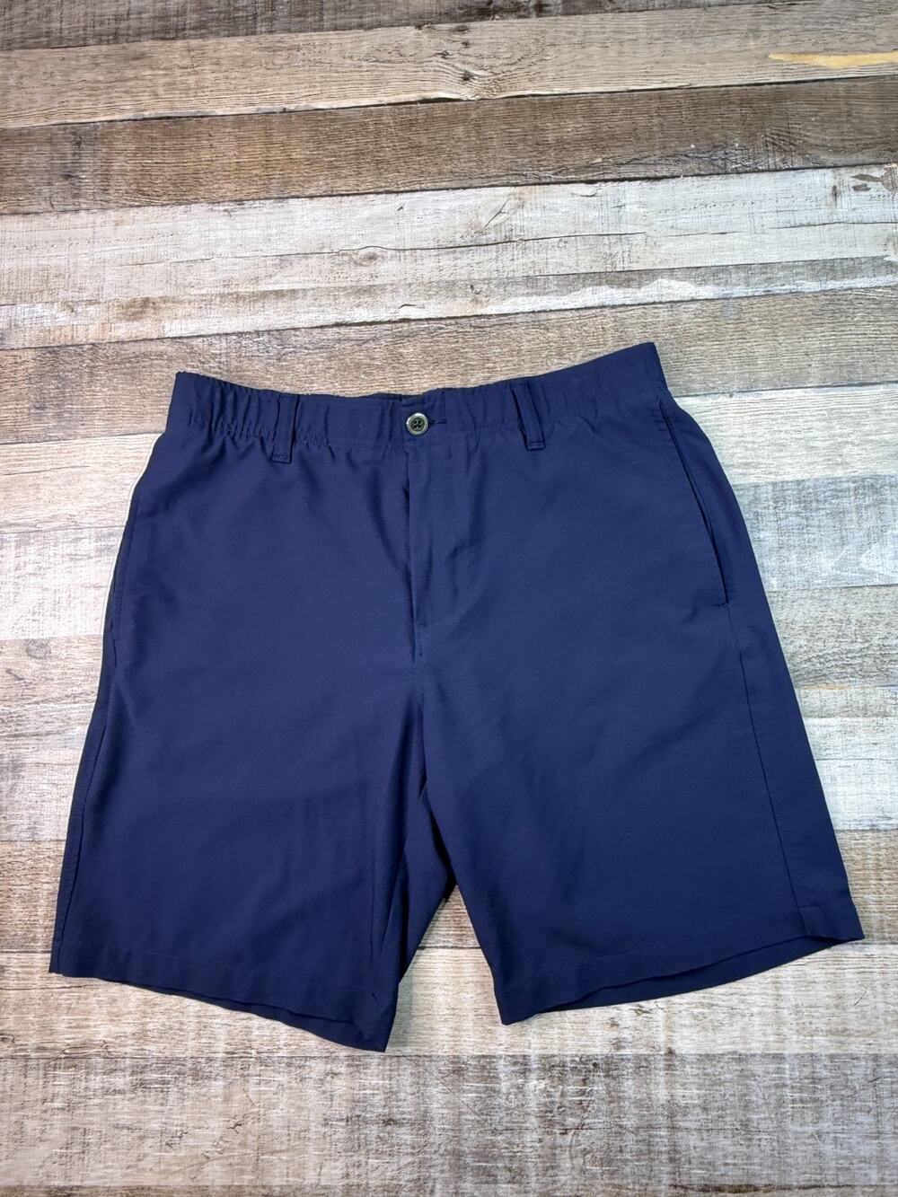 Under Armour Men's Golf Shorts 34 Stretch Pockets Flat Front Lightweight Blue 9"
